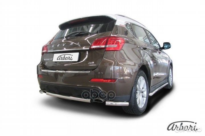 Защита заднего бампера Arbori d57 короткая haval