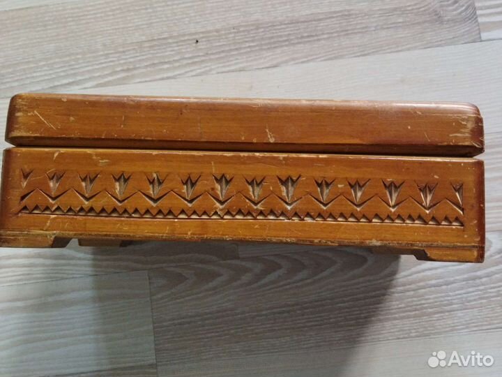 Старинная деревянная шкатулка 21*12*6,5