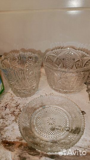 Ваза, конфетница, салатники, хрусталь СССР