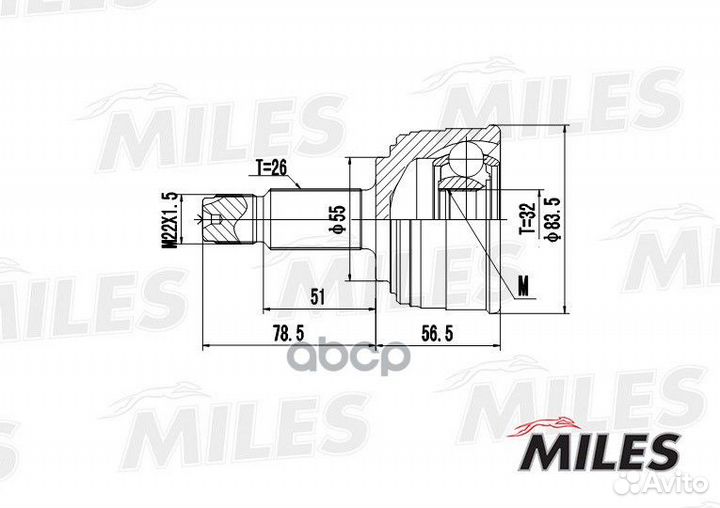 Шрус honda civic VI 1.4-1.5 94-01 нар. UK GA201