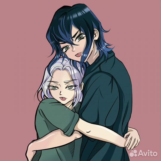 Аниме портрет, иллюстрация, рисунок на заказ