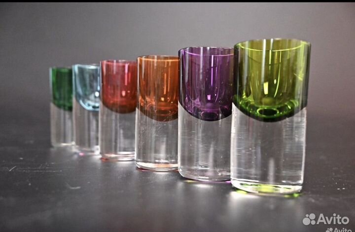 Цветные рюмки/стопки пули. Мальцов. Baccarat