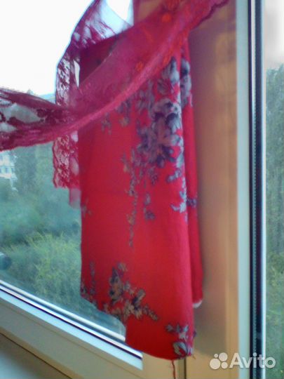 Натуральный шелк Италия отрез + кружево