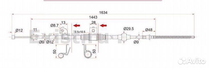 Трос стояночного тормоза Mitsubishi Митсу оригинал