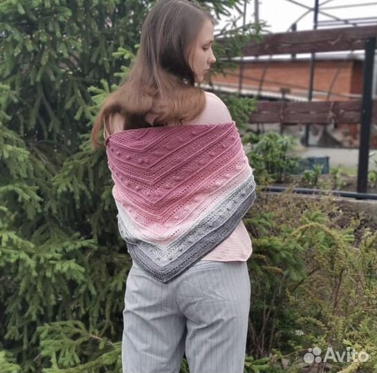 Вязаный платок, шаль, косынка, бактус