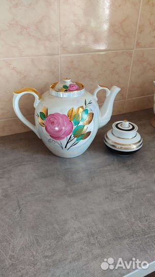 Доливной чайник Дулево Агашки ручная роспись 4.5л