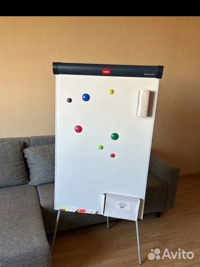 Магнитная доска маркерная флипчарт 100х60 см белая