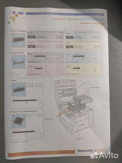 Цветной принтер Xerox phaser 7300