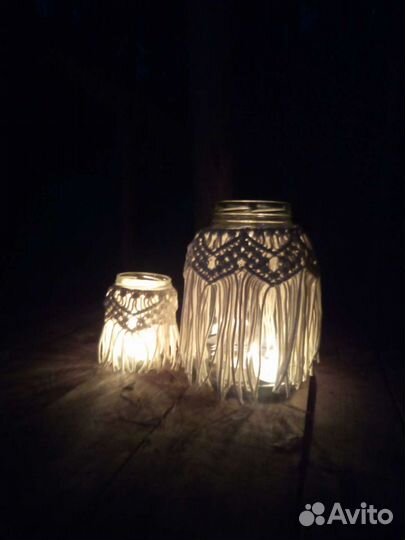 Подсвечник в технике макраме