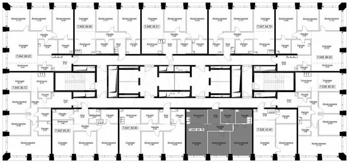 2-к. квартира, 64,8 м², 42/55 эт.