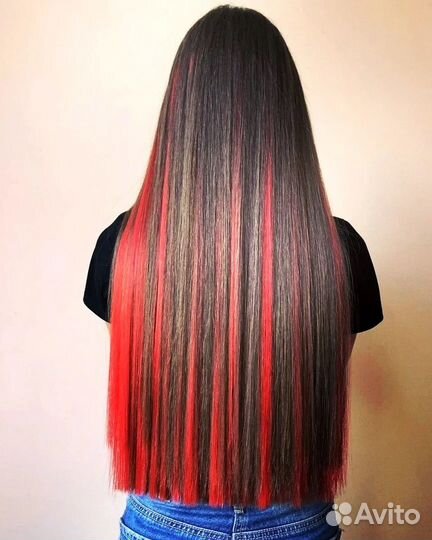Цветные пряди для наращивания