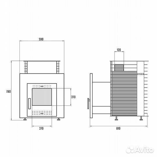 Банная печь Eysen Eysen 240R relax