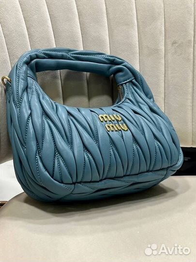 Сумка Miu Miu Hobo Wander голубая