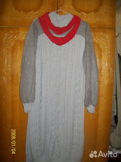 Платье вязаное женское повседневное