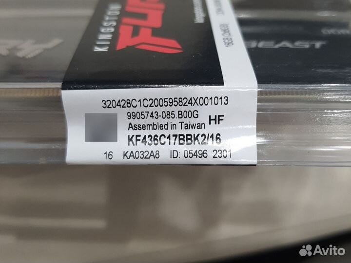 DDR4 3600 мгц 2x8 гб (KF436C18BBK2/16) CL17-21-21