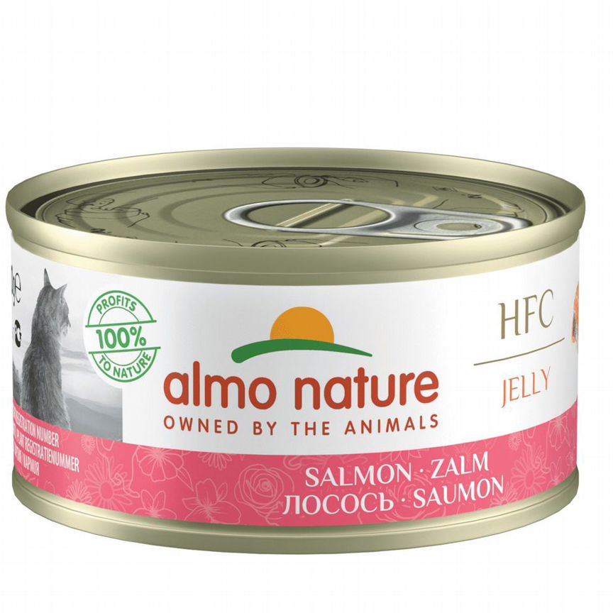 Almo Nature консервы с лососем желе для кошек