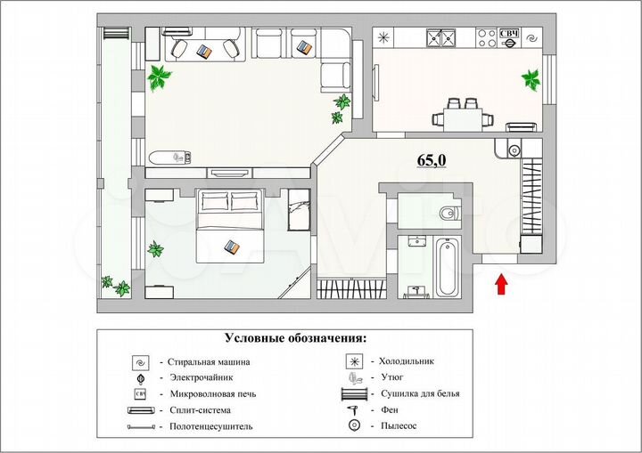 2-к. квартира, 80 м², 4/10 эт.