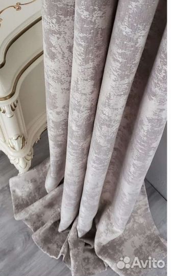 Шторы под мрамор/тюль 260/300