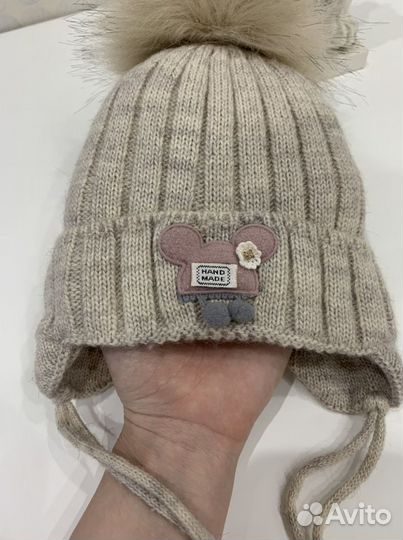 Новая зимняя шапка 3-12 мес