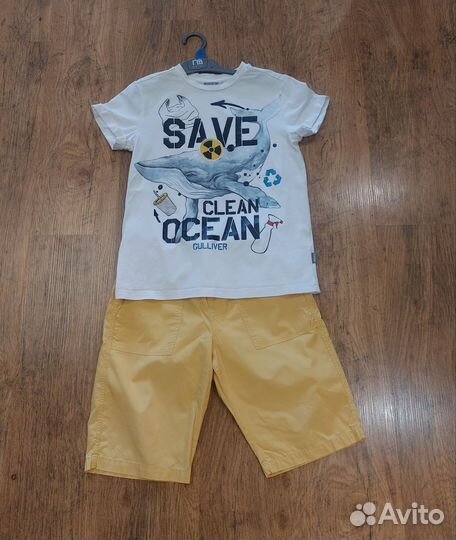 Футболка gulliver 140 +шорты
