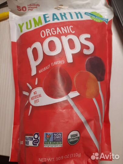 Леденцы органические YumeEarth organic pops