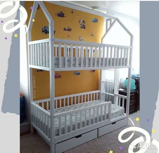 Двухъярусная кровать детская из дерева