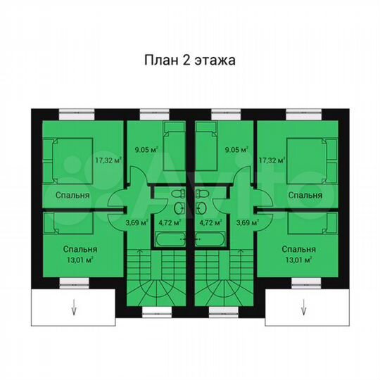Таунхаус 107,2 м² на участке 6 сот.