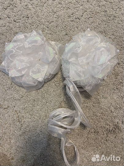 Школьный белый фартук+бант