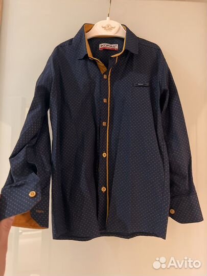 Костюм темно синий 116-122 белая рубашка