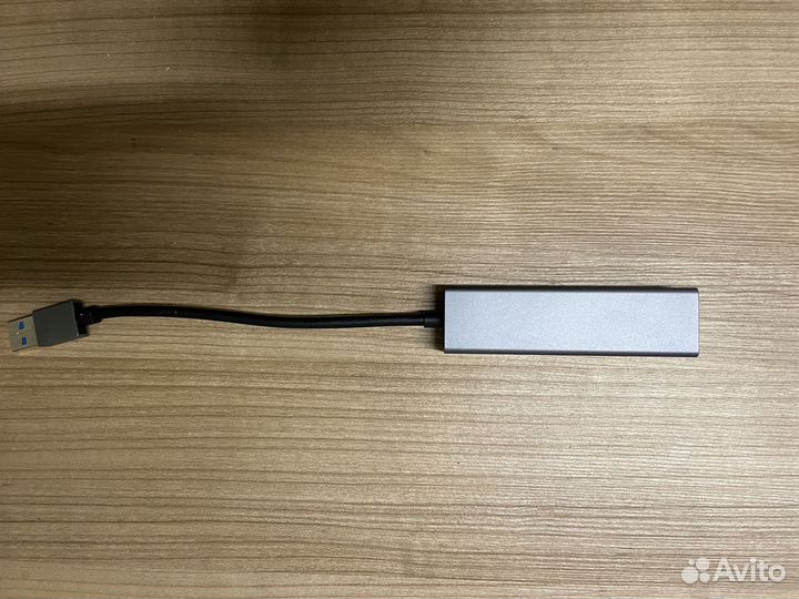 Сетевой адаптер USB KS-is KS-405 с хабом USB 3.0