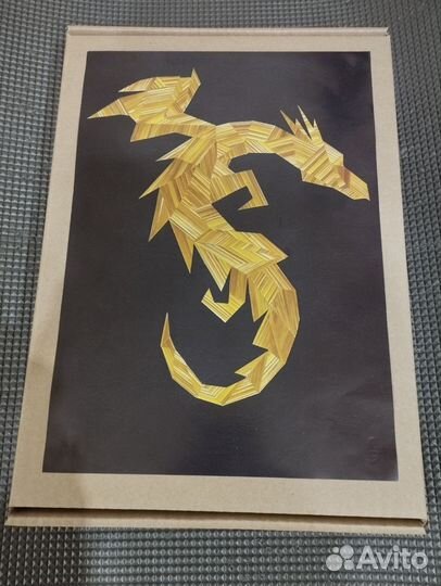Золотая мозаика Дракон символ 2024г
