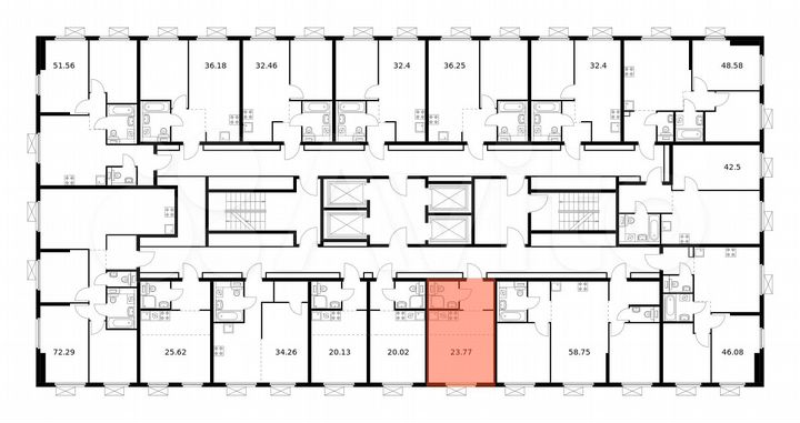 Квартира-студия, 23,8 м², 20/33 эт.
