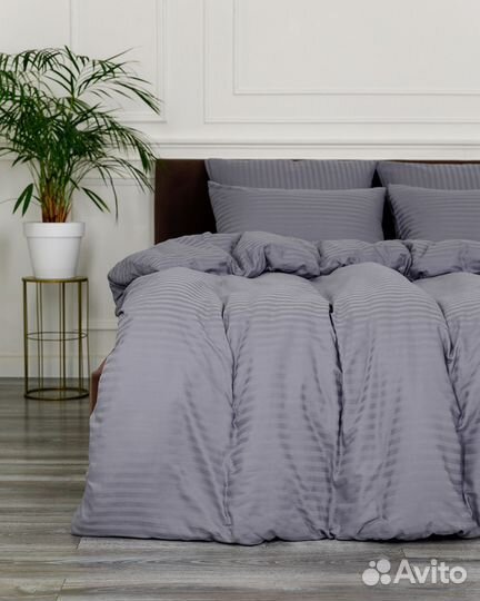 Постельное белье Софи Лаванда новое страйп-сатин