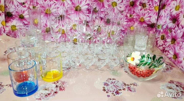 Фужеры, бокалы, рюмки, стаканы, стопки и т.д