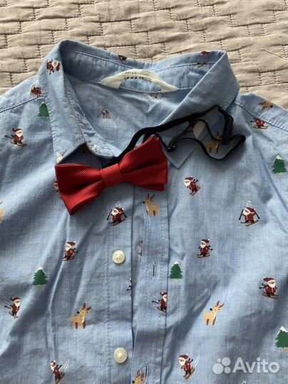 Рубашка h&m новогодняя для мальчика 116 размер