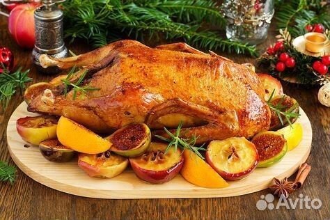 Запечённая утка, гусь, индейка