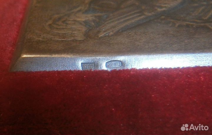 Блокнот СССР Глухарь на току серебро бархат 1958г