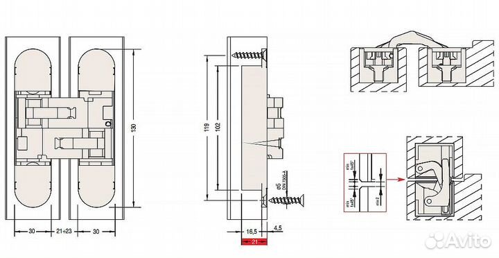 Петли дверные 3D