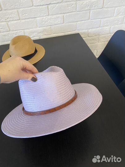 Шляпа федора солома