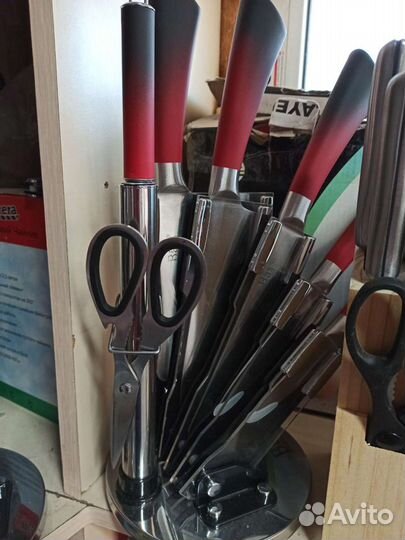 Набор кухонных нерж.ножей Bass. 7предм с подст-ой