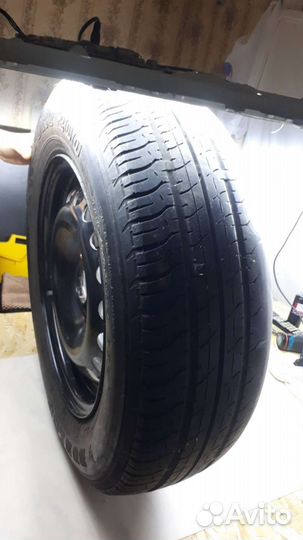 Штампованный диск на киа Рио 2 с резиной