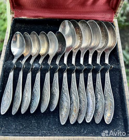 Мельхиор новый набор ложки чайные и кофейные