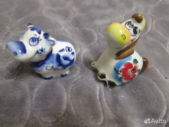 Фигурки животных гжель