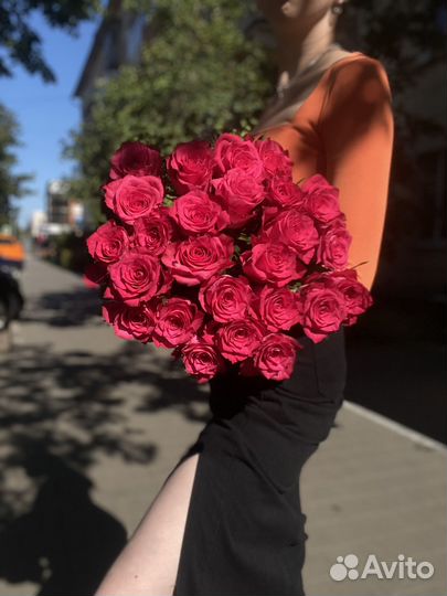 Российские розы 21 шт красные