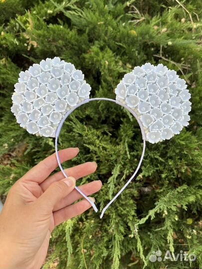 Ободок для волос с цветами ушки Микки