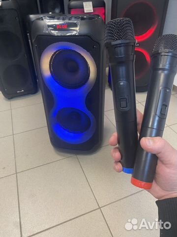 Колонка беспроводная блютуз,2 микрофона