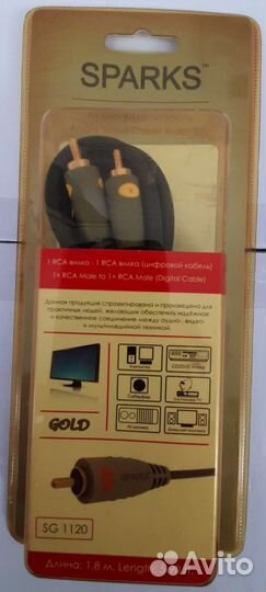 Кабель коаксиальный Sparks RCA-RCA 1.8m