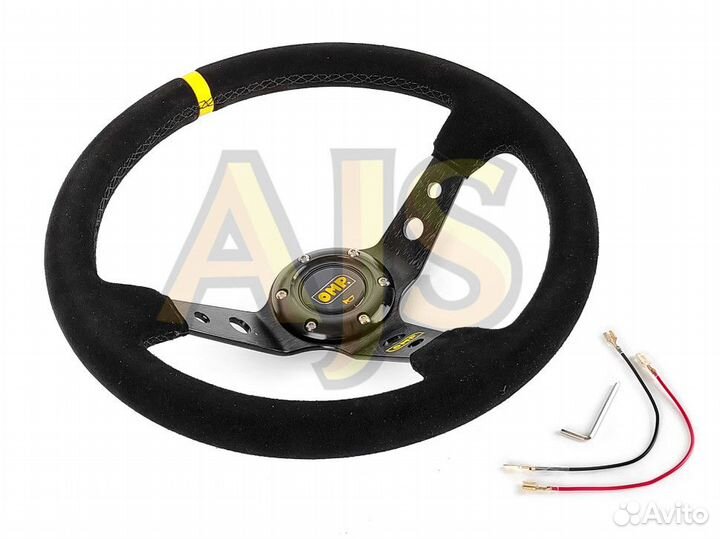 Руль OMP вынос замша