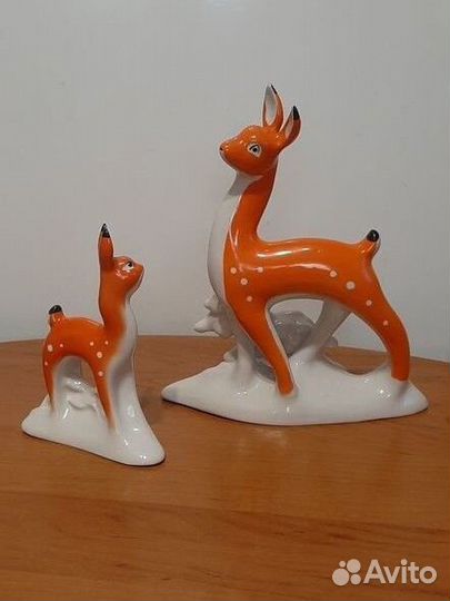 Лань, олень,Городница. Фарфор гфз