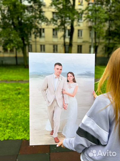 Портрет по фото, печать на холсте